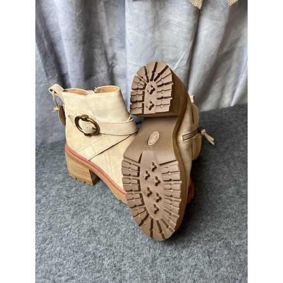 Sofft Jenine Women's 6 Brown Suede Pull-On Zip Casual Chunky Ankle Bootie Shoes - Picture 5 of 6